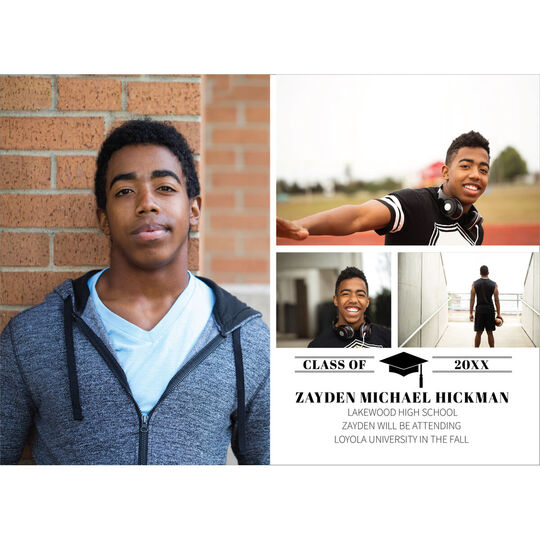 Horizontal Mortar Board Photo Graduation Announcements